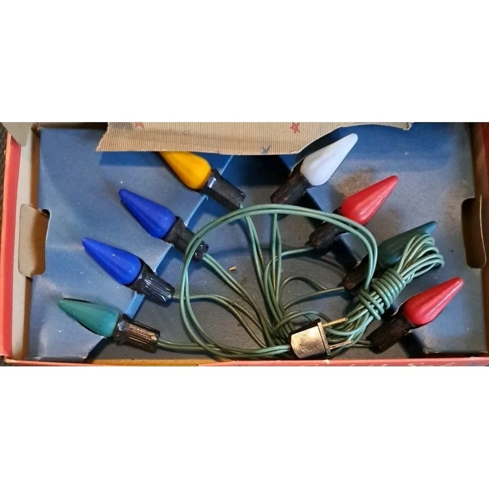Vtg Aurora Christmas‎ Lights 8 Multicolor Light Set.  Tested And Working